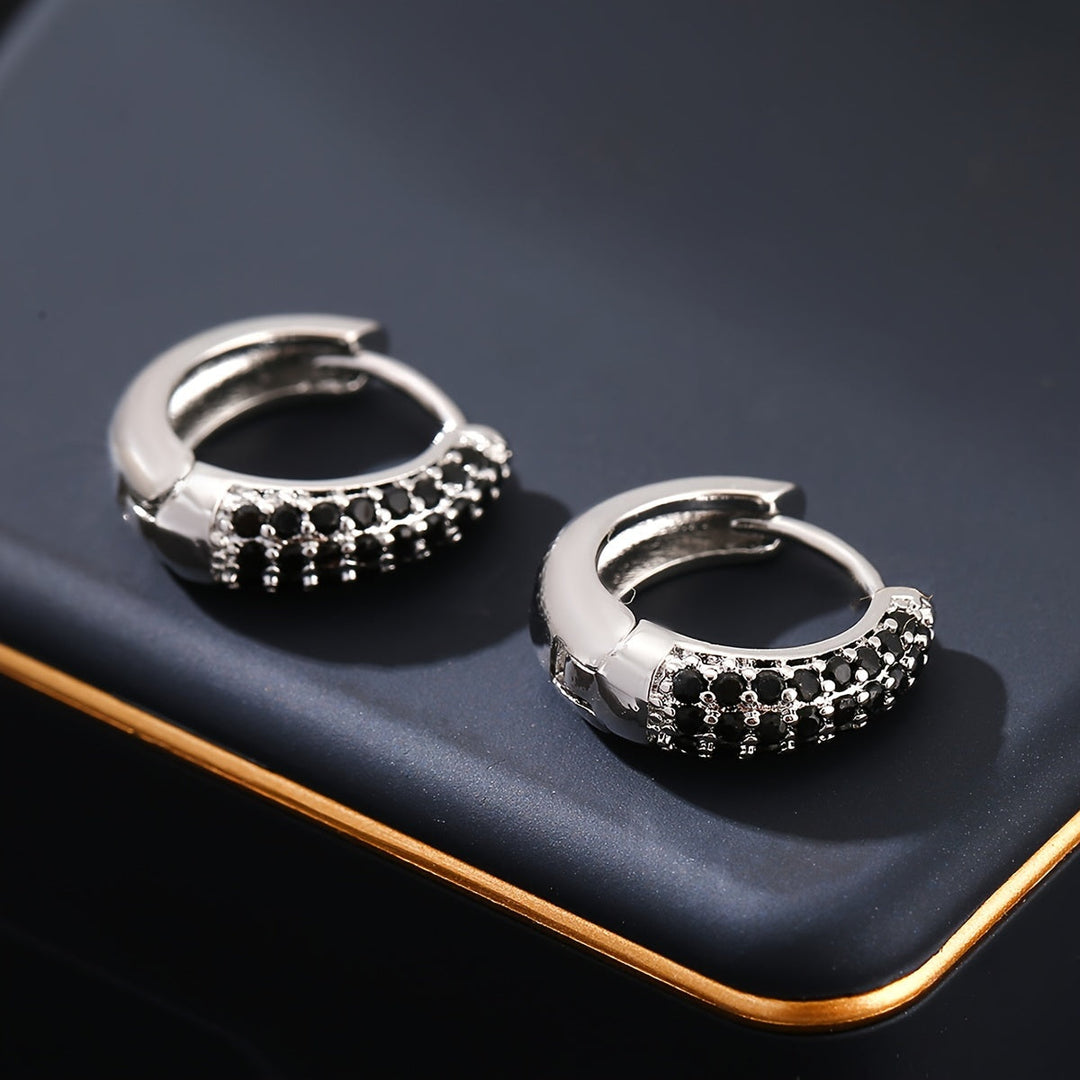 Vintage Geometric Onyx Earrings