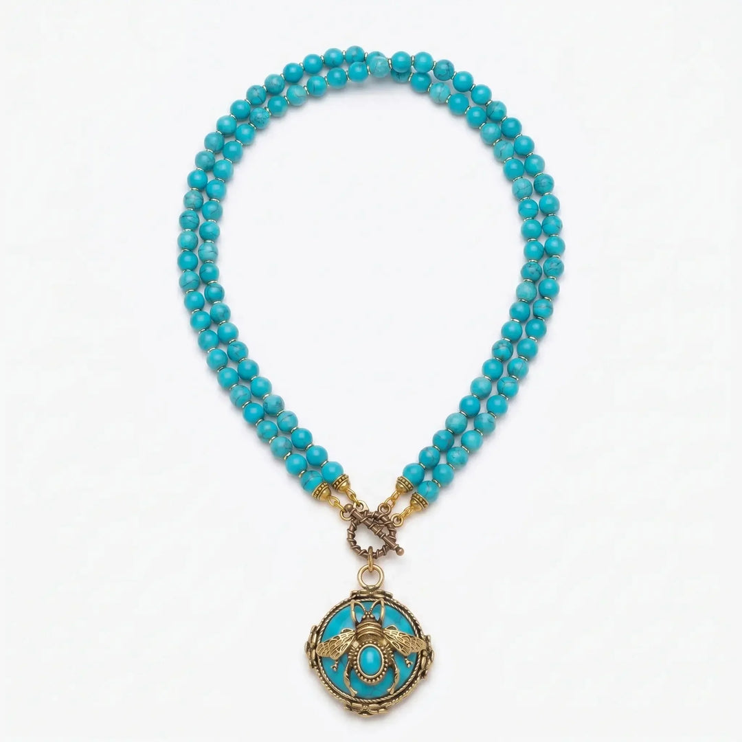 BeeQueen Vintage Natural Agate Necklace