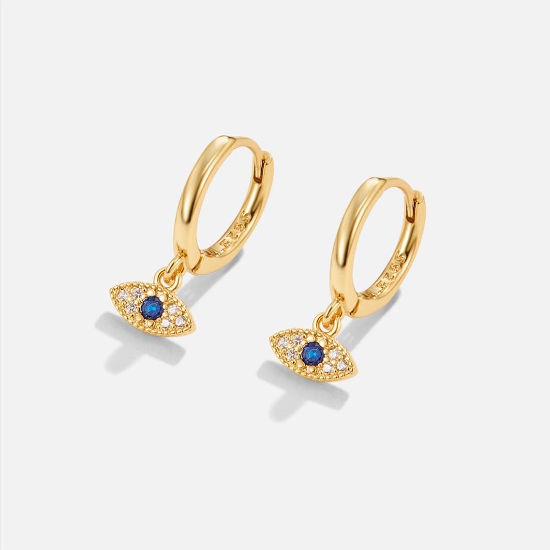 Eye Drop Gold Earrings