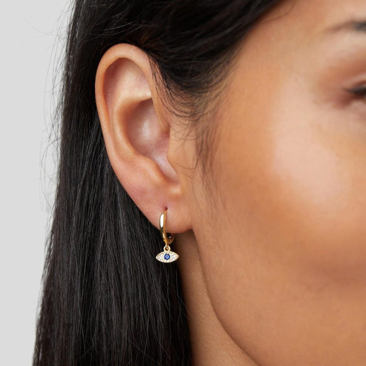 Eye Drop Gold Earrings