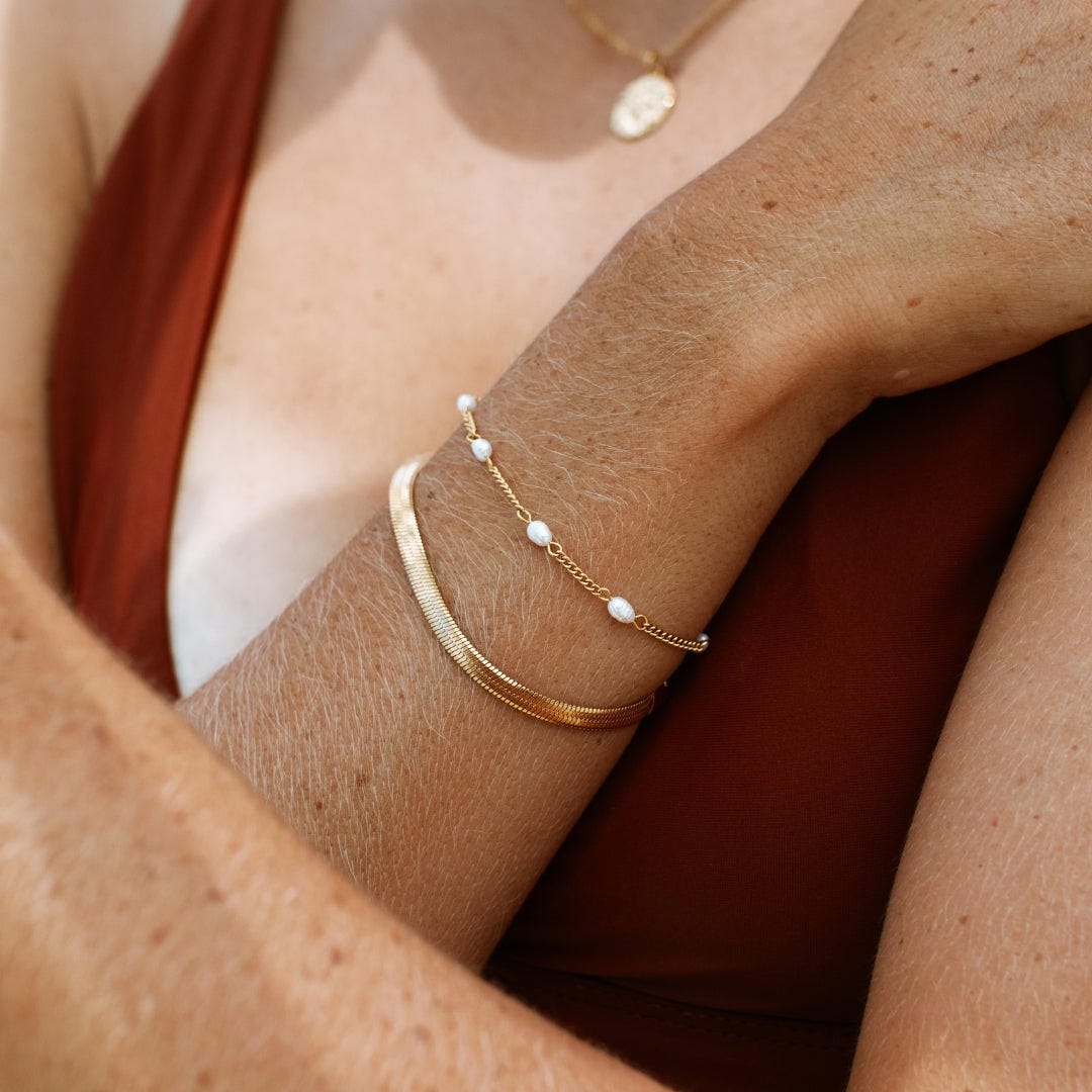 Golden Harmony Pearl Bracelet