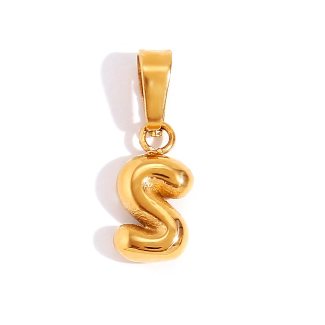 Trendy Bubble Letter Pendant Necklace