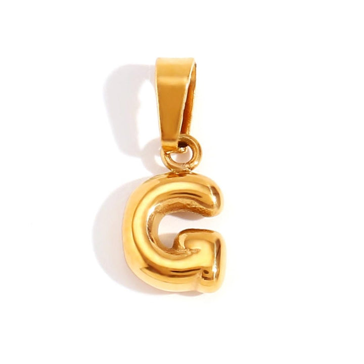 Trendy Bubble Letter Pendant Necklace