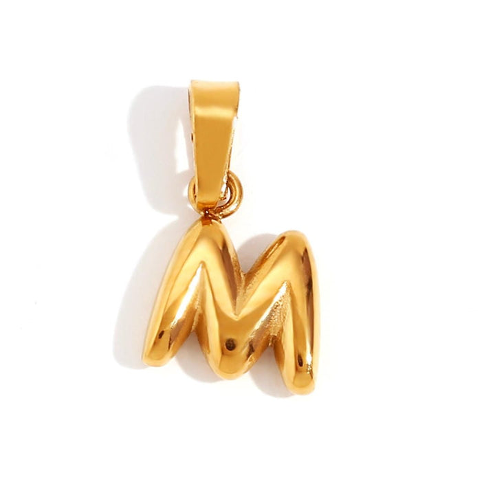 Trendy Bubble Letter Pendant Necklace