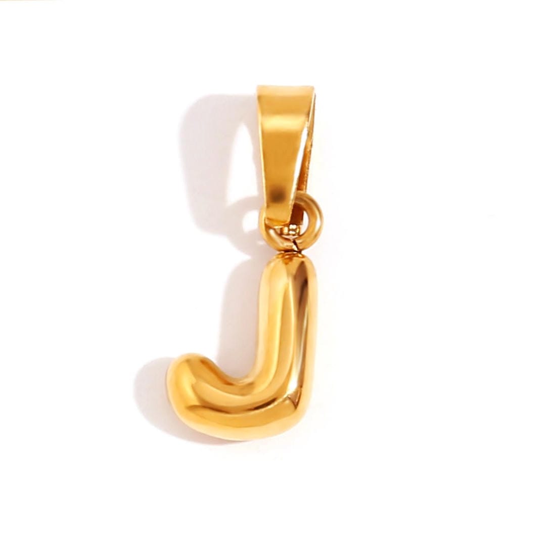 Trendy Bubble Letter Pendant Necklace