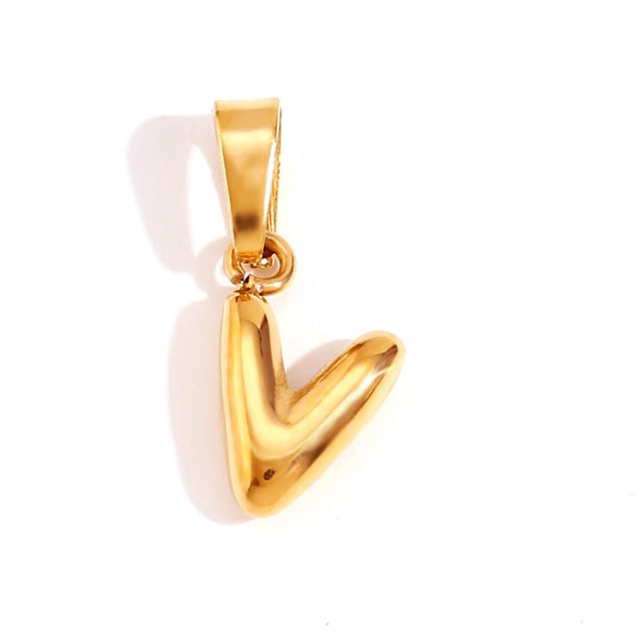 Trendy Bubble Letter Pendant Necklace