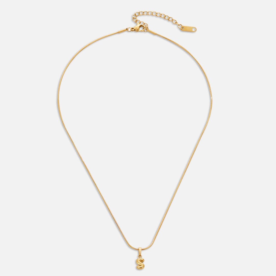 Trendy Bubble Letter Pendant Necklace