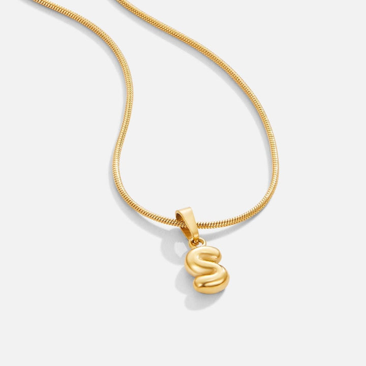 Trendy Bubble Letter Pendant Necklace