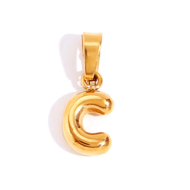 Trendy Bubble Letter Pendant Necklace