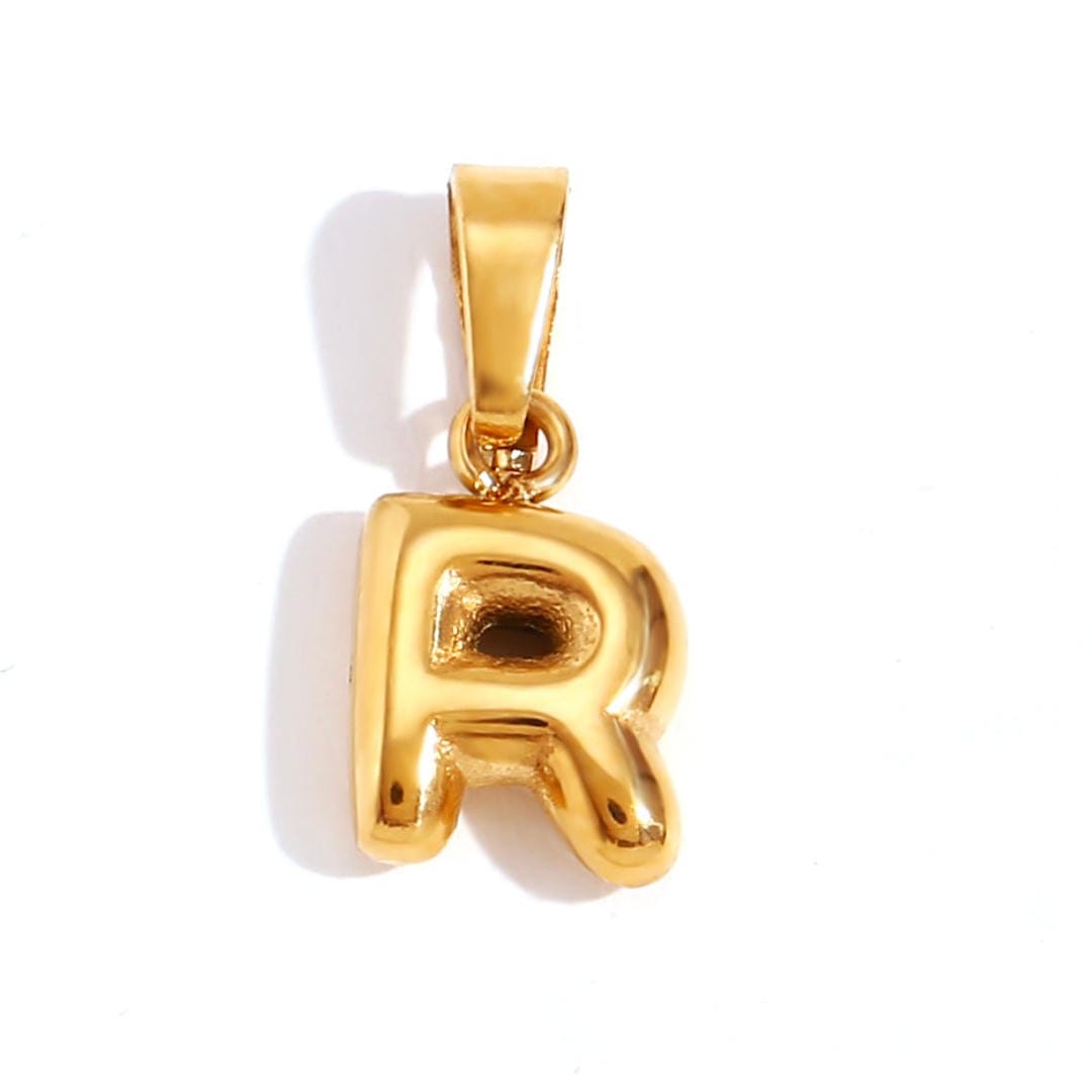 Trendy Bubble Letter Pendant Necklace