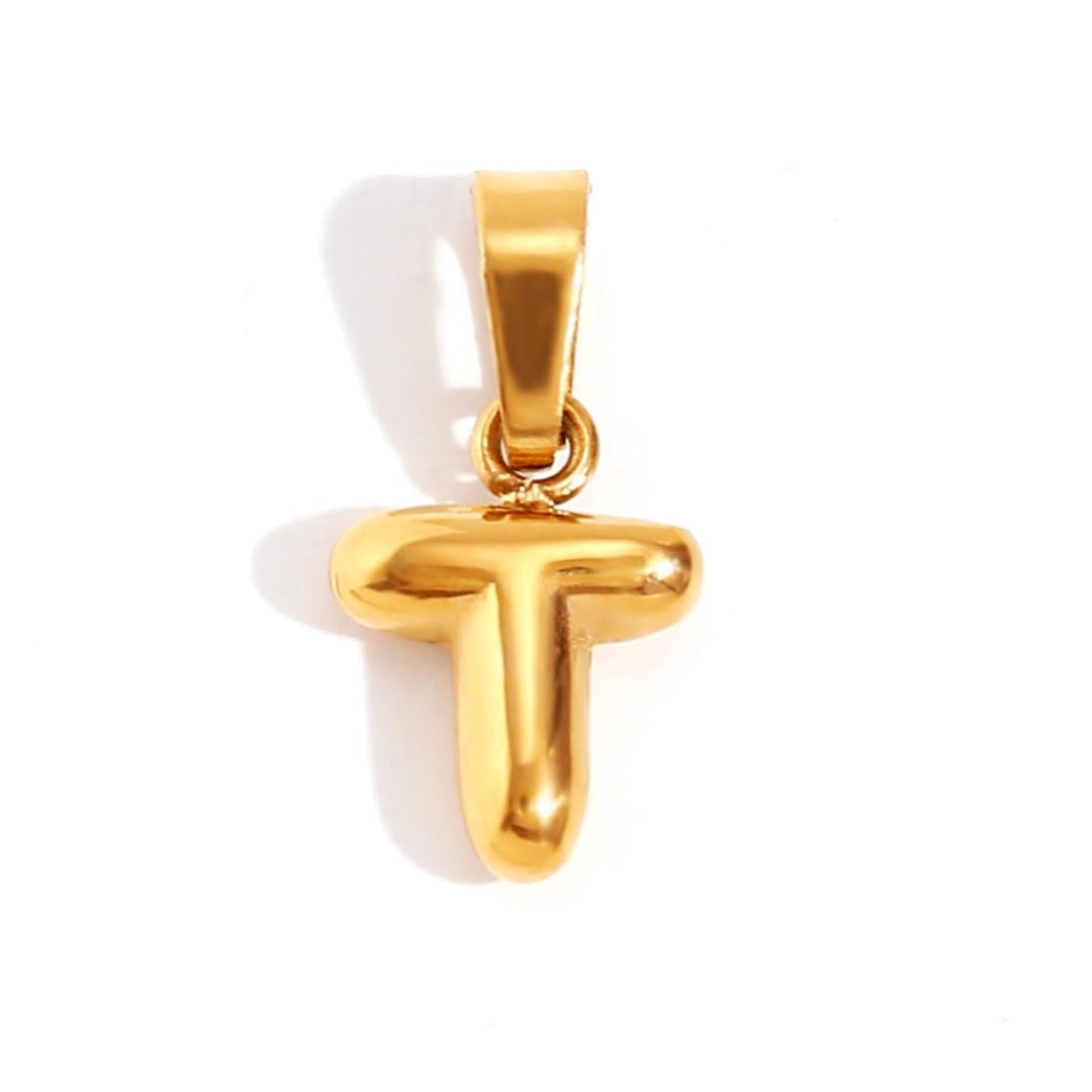 Trendy Bubble Letter Pendant Necklace