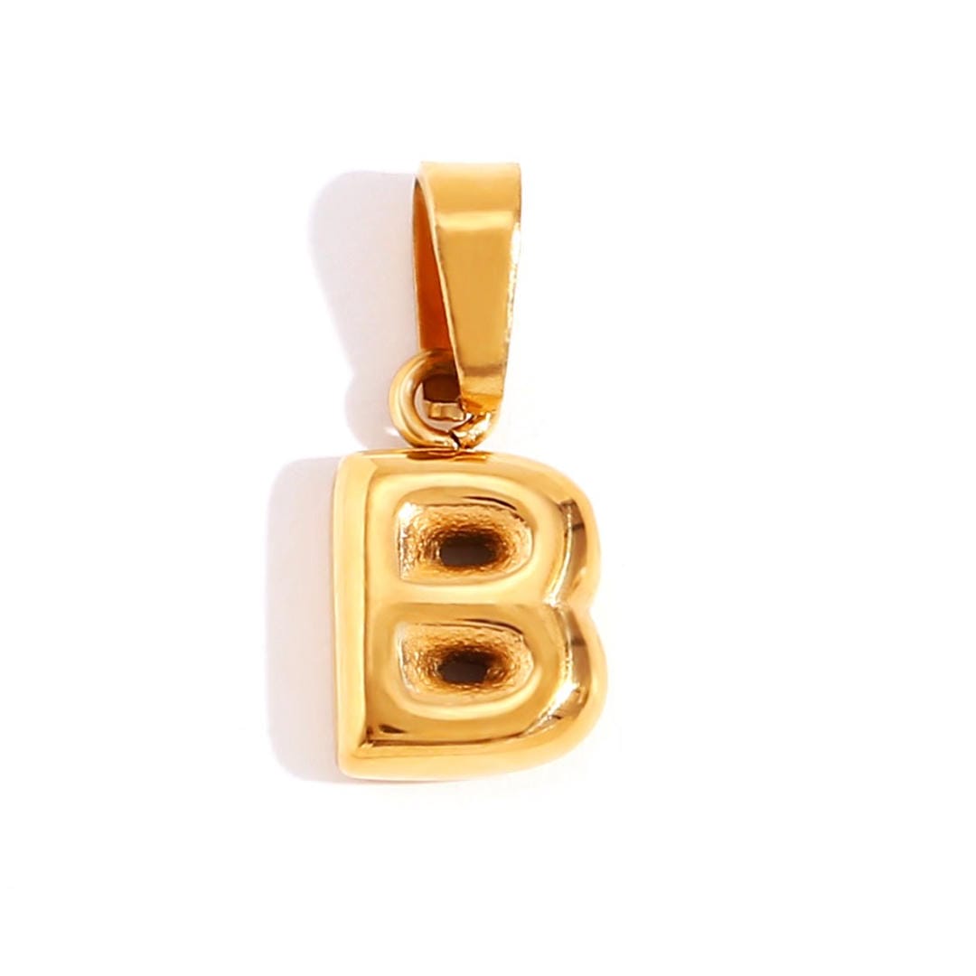 Trendy Bubble Letter Pendant Necklace