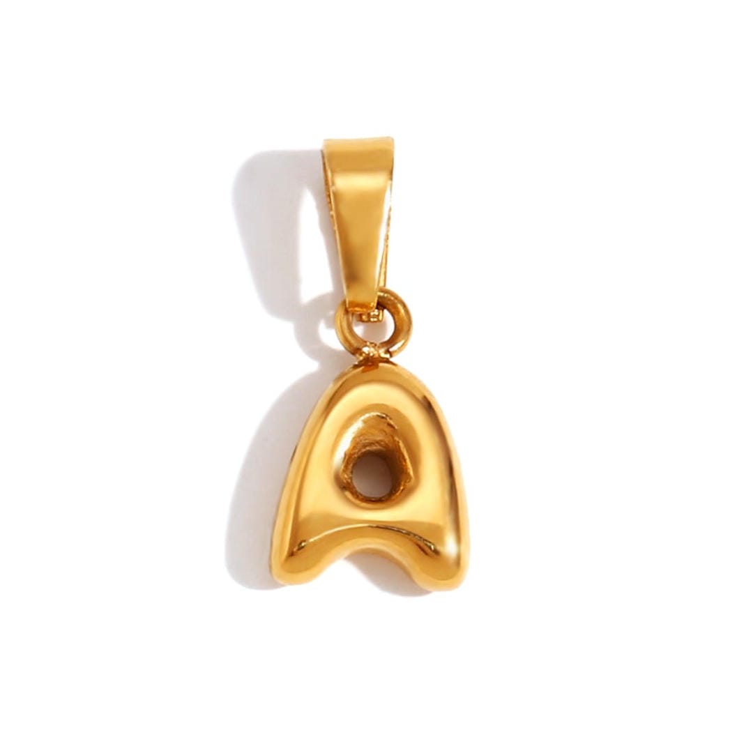 Trendy Bubble Letter Pendant Necklace