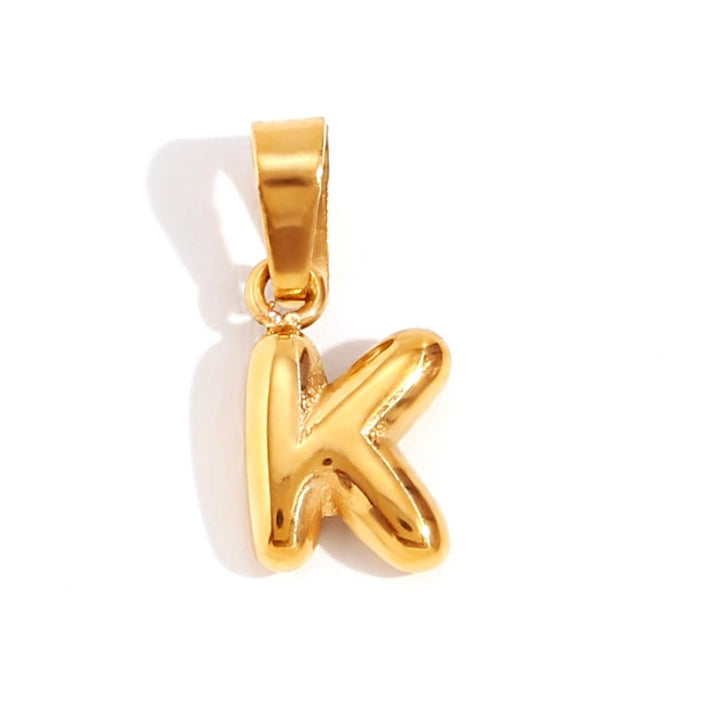 Trendy Bubble Letter Pendant Necklace