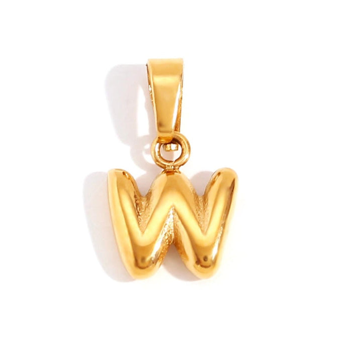 Trendy Bubble Letter Pendant Necklace