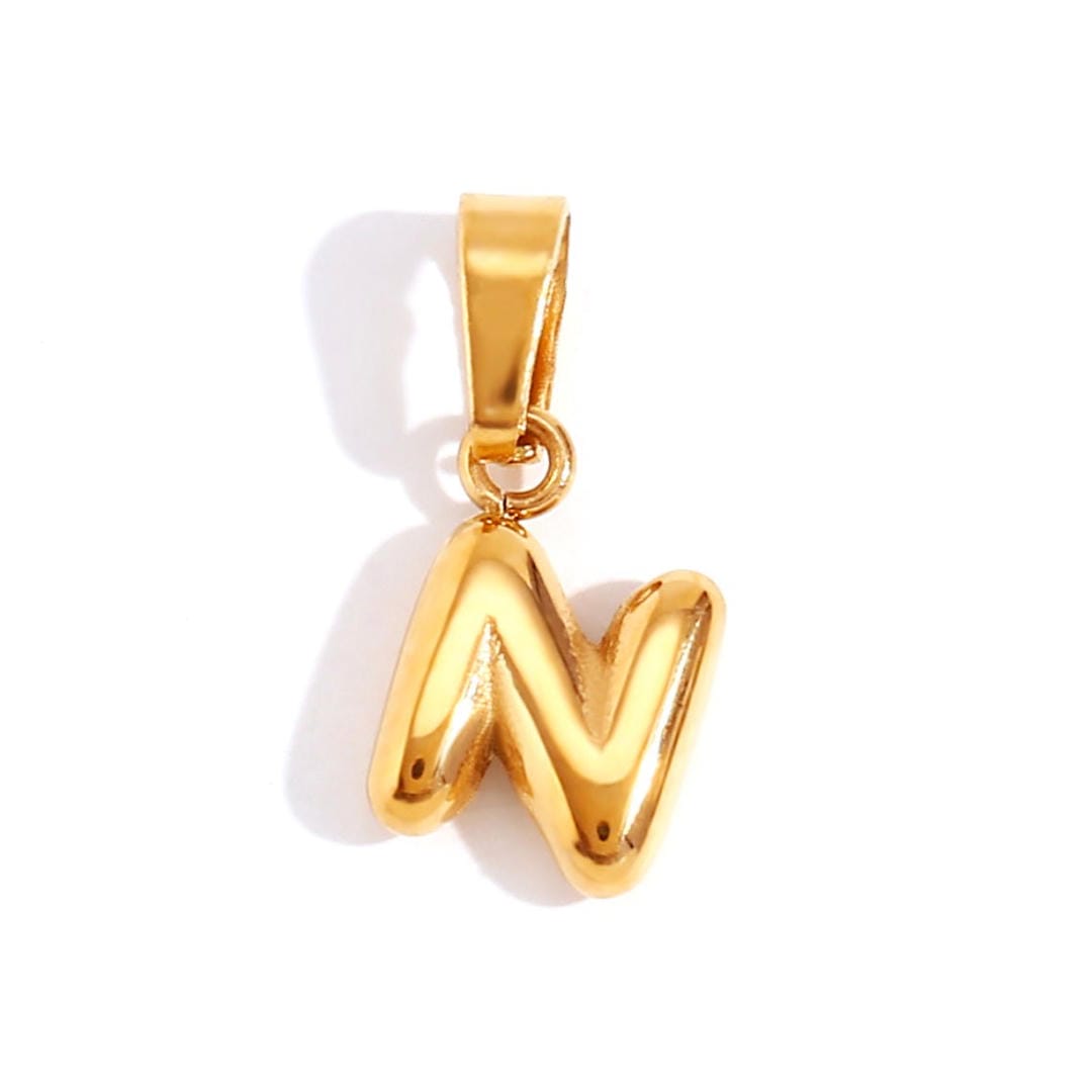 Trendy Bubble Letter Pendant Necklace