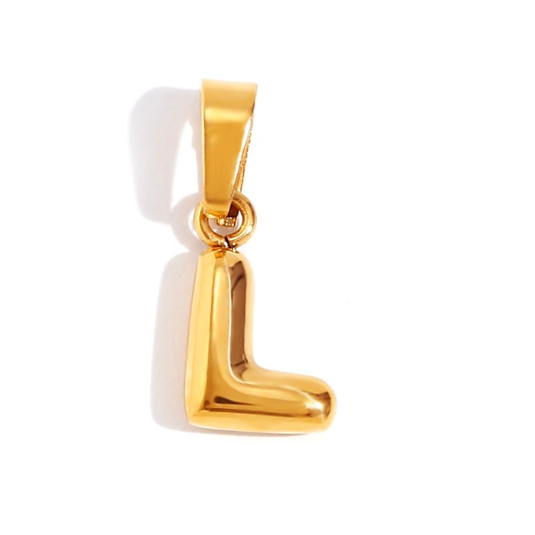 Trendy Bubble Letter Pendant Necklace