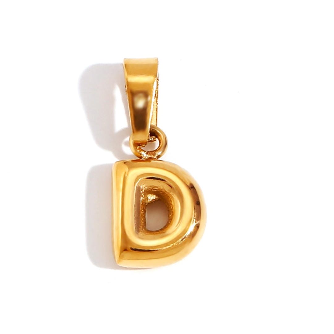Trendy Bubble Letter Pendant Necklace