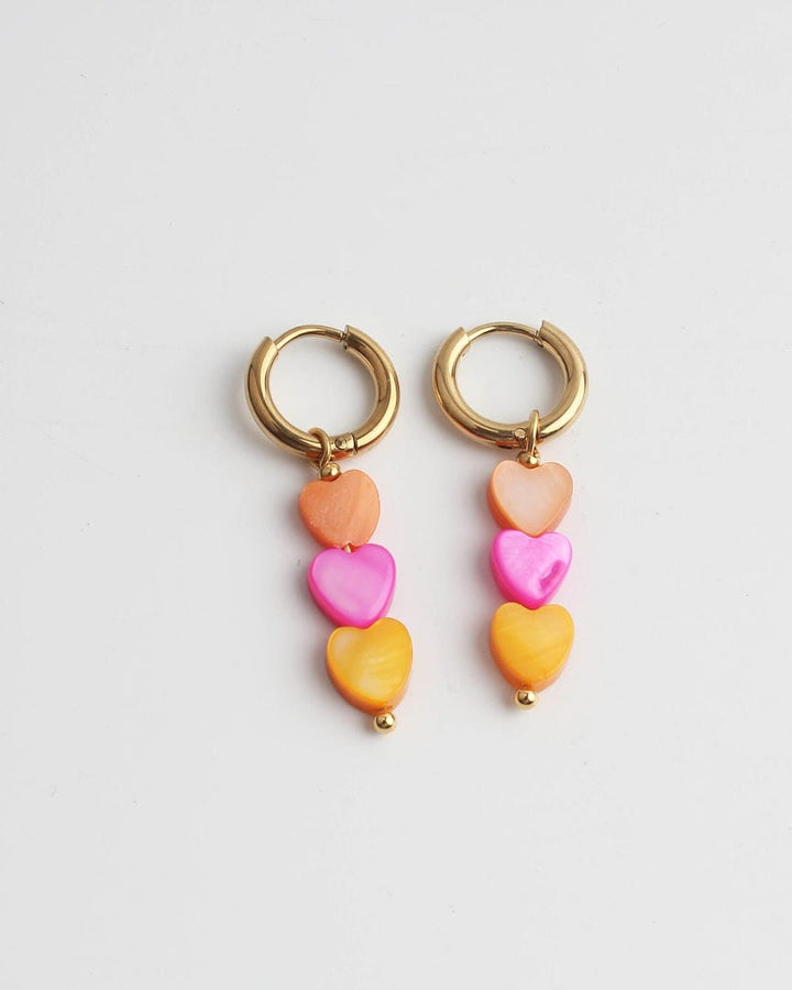 Triple Heart Earrings