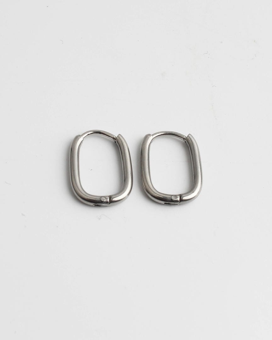 Sleek Oval Huggie Hoop Earrings