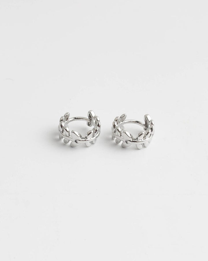 Stylish Leaf Accent Hoops