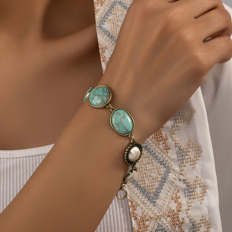 Majestic Turquoise Bead Bracelet