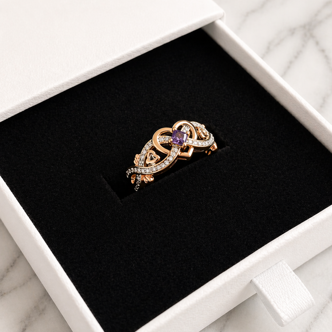 Violet Heart Serenity Ring