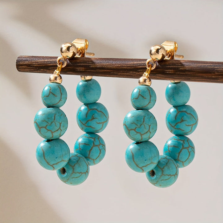 Agate Bead Drop Earrings