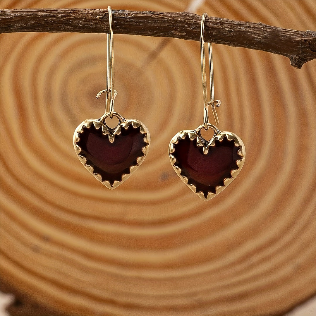 Bohemian Style Drip Heart Earrings