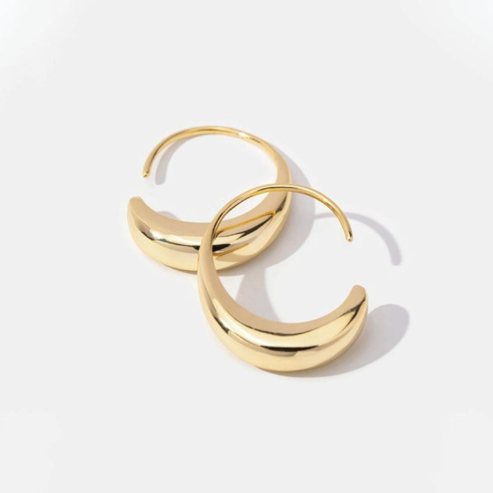 Gold Drop Hoop Minimalist Earrings
