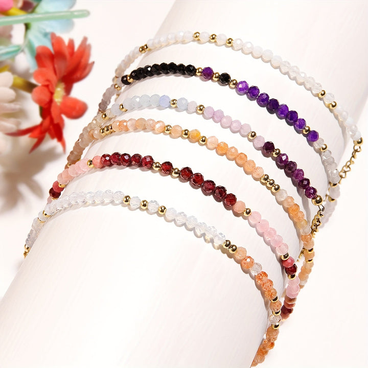 Natural Moonstone and Sunstone Bracelet
