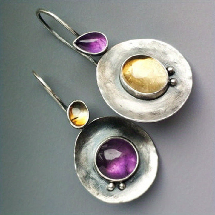 Circular Zirconia Pendant Earrings