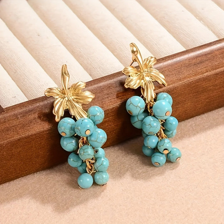 Graceful Turquoise Grape Earrings