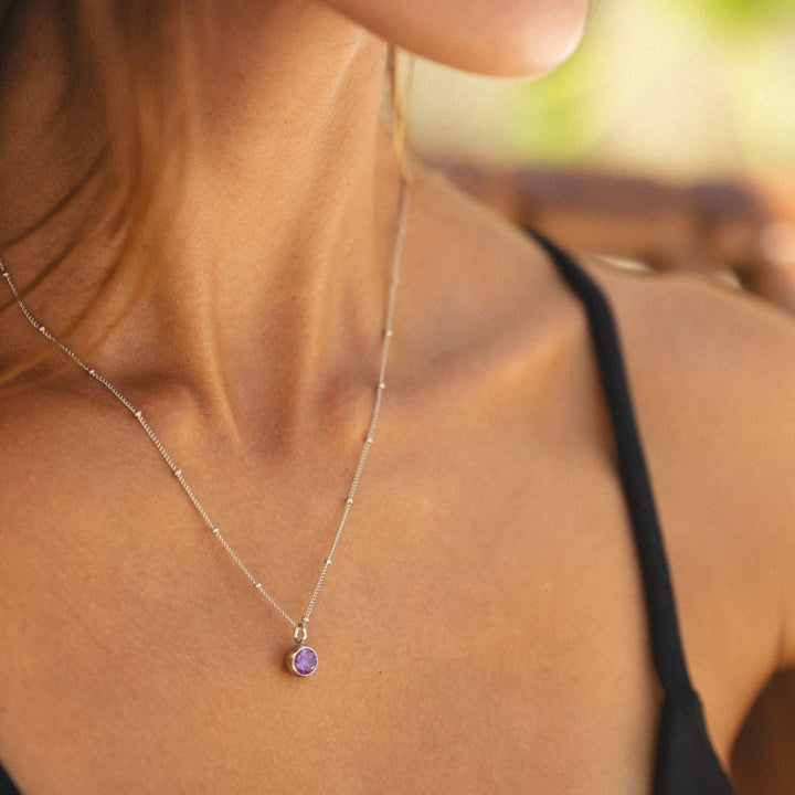 Luminous Circle Gemstone Necklace