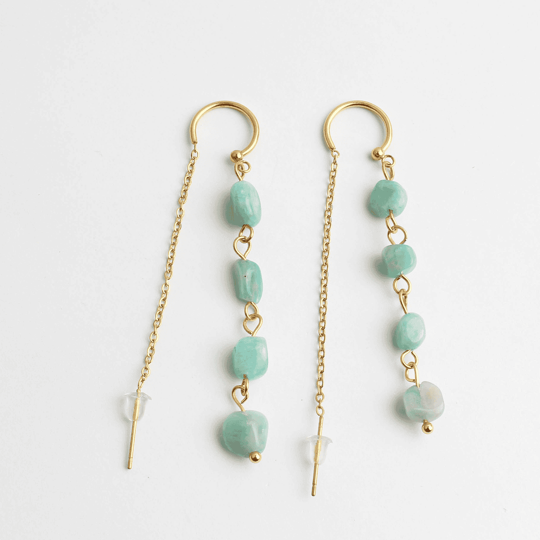 Speckled Stone Drop Earrings