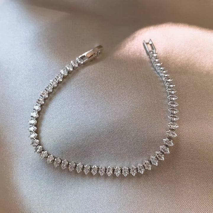 Geometric Zirconia Stone Chain Bracelet