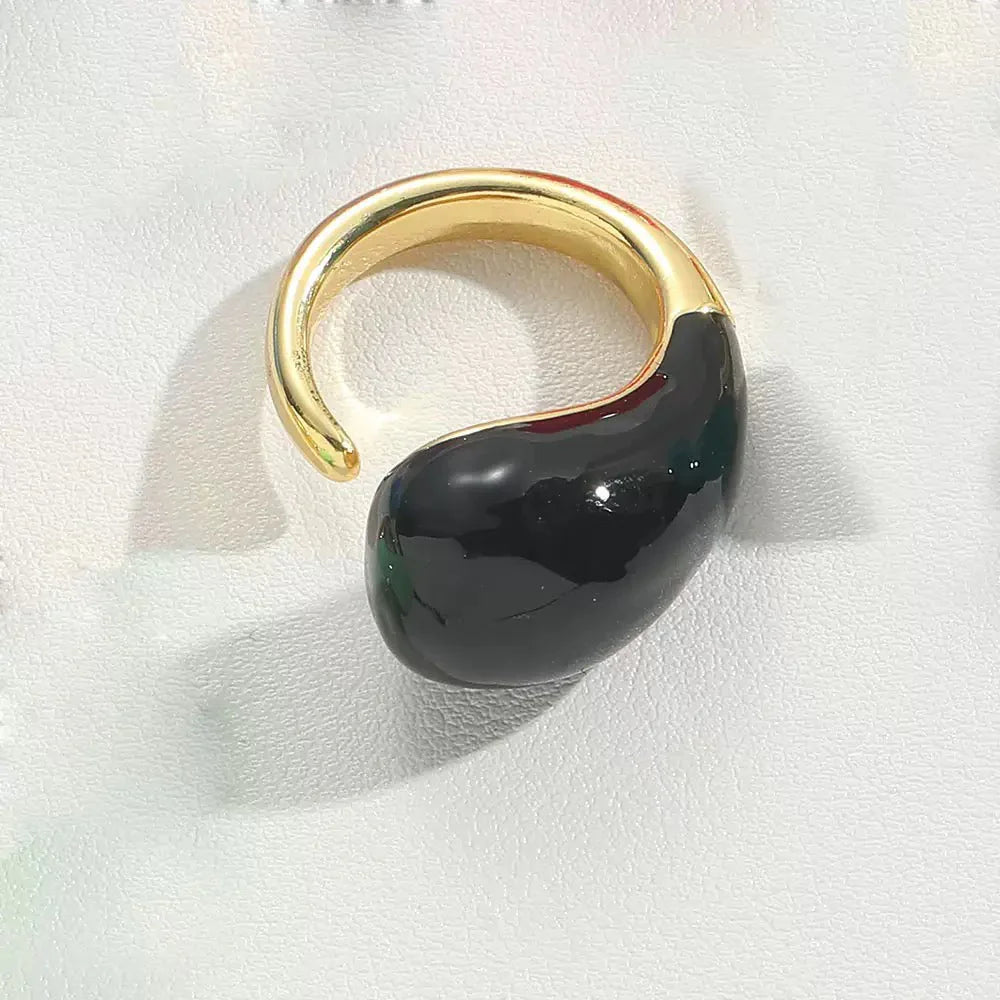 Lava Drop SS Enamel Ring