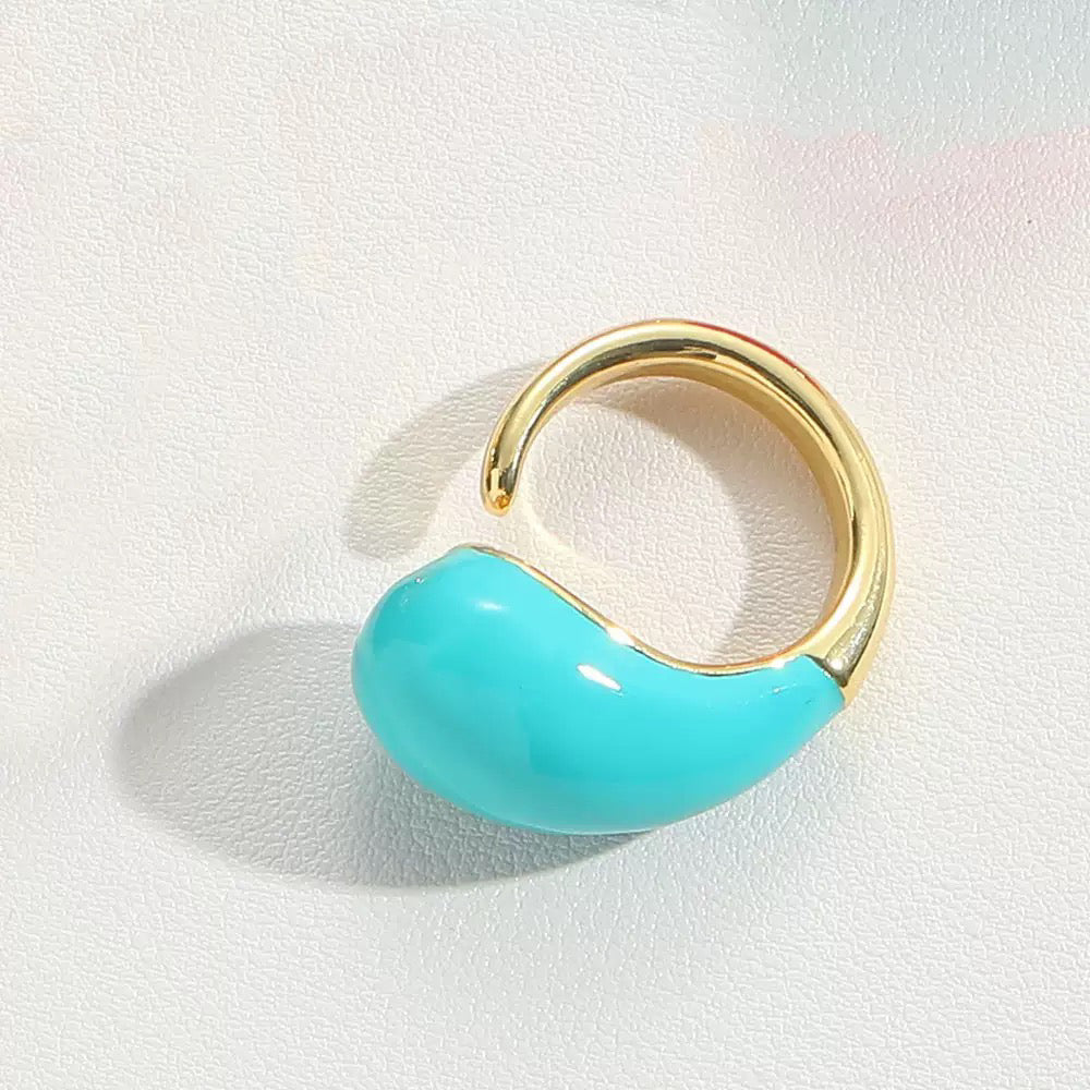 Dew Drop Enamel Ring