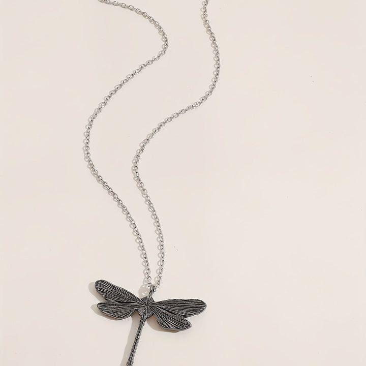 Vintage Dragonfly Pendant Moonstone Necklace