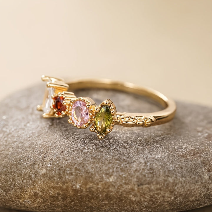 Retro Multicolour Gemstone Ring