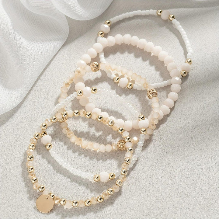 Coastal Cream Beaded Charm Bracelet