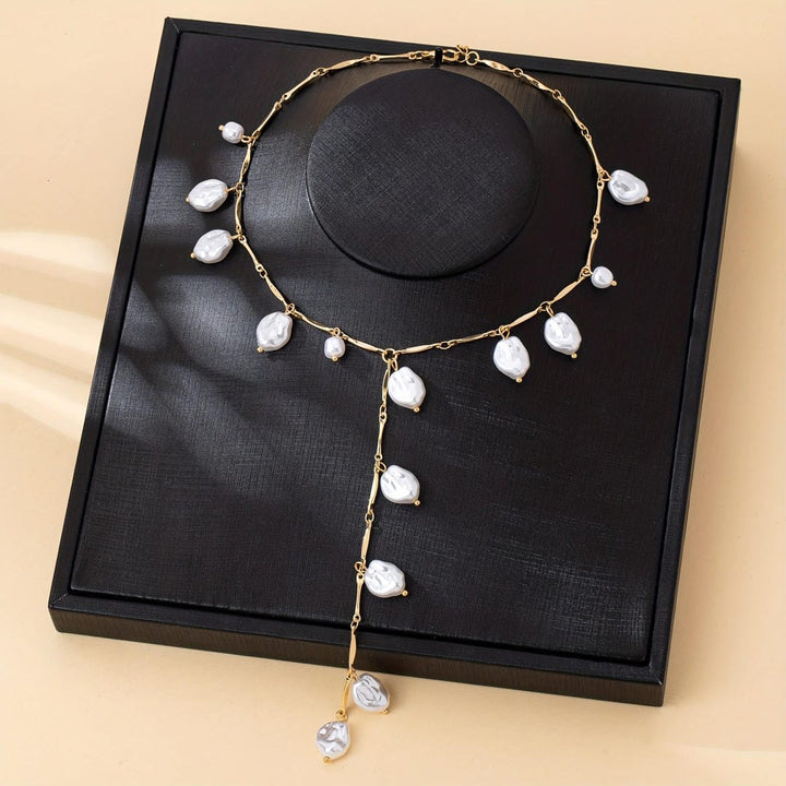 Pearl Cascade Y-Lariat Necklace