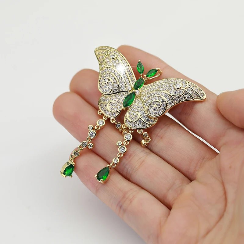 Emerald Butterfly Brooch