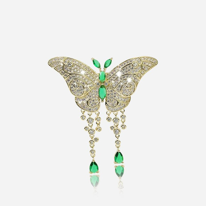 Emerald Butterfly Brooch