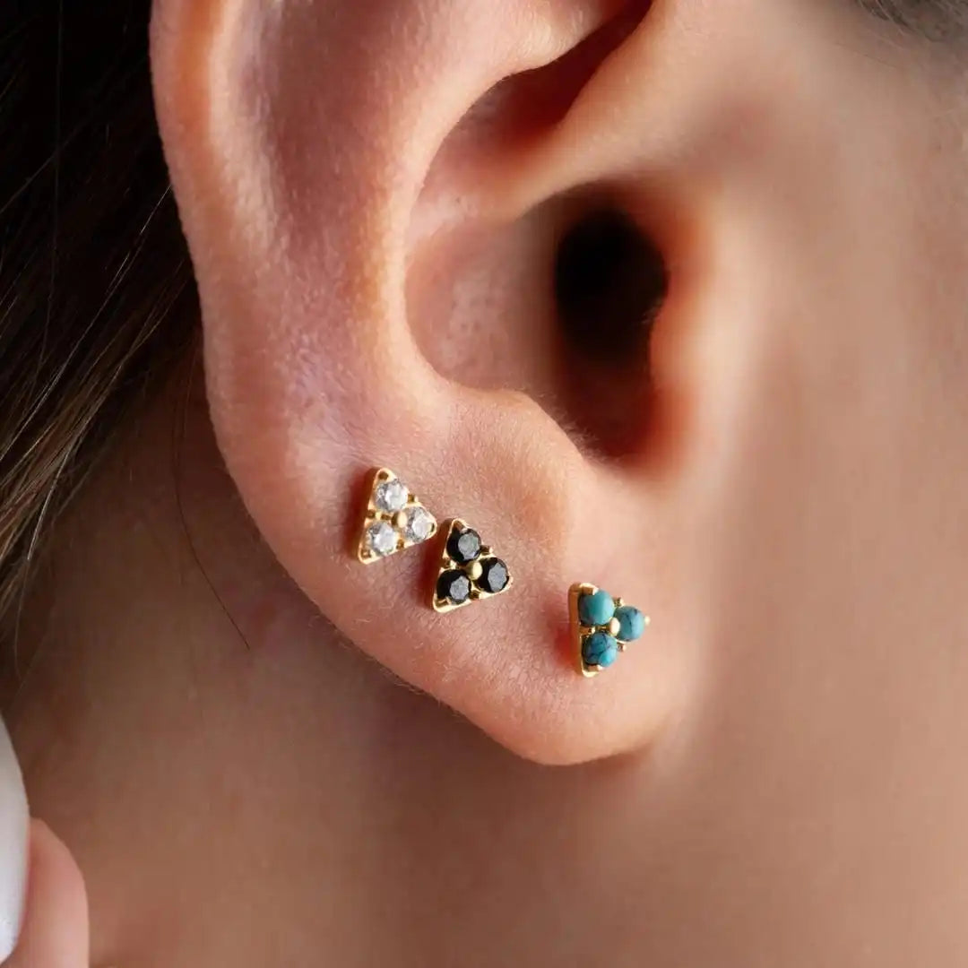 Trio Turquoise Micro Studs