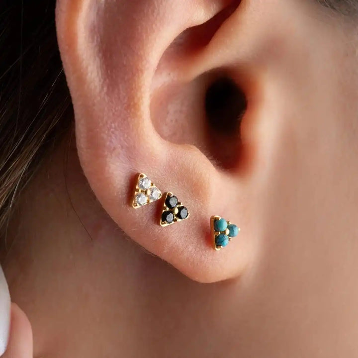 Trio Turquoise Micro Studs