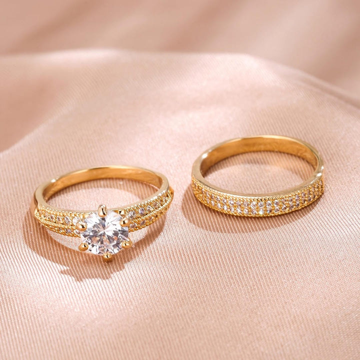 Round Pavé Ring Set