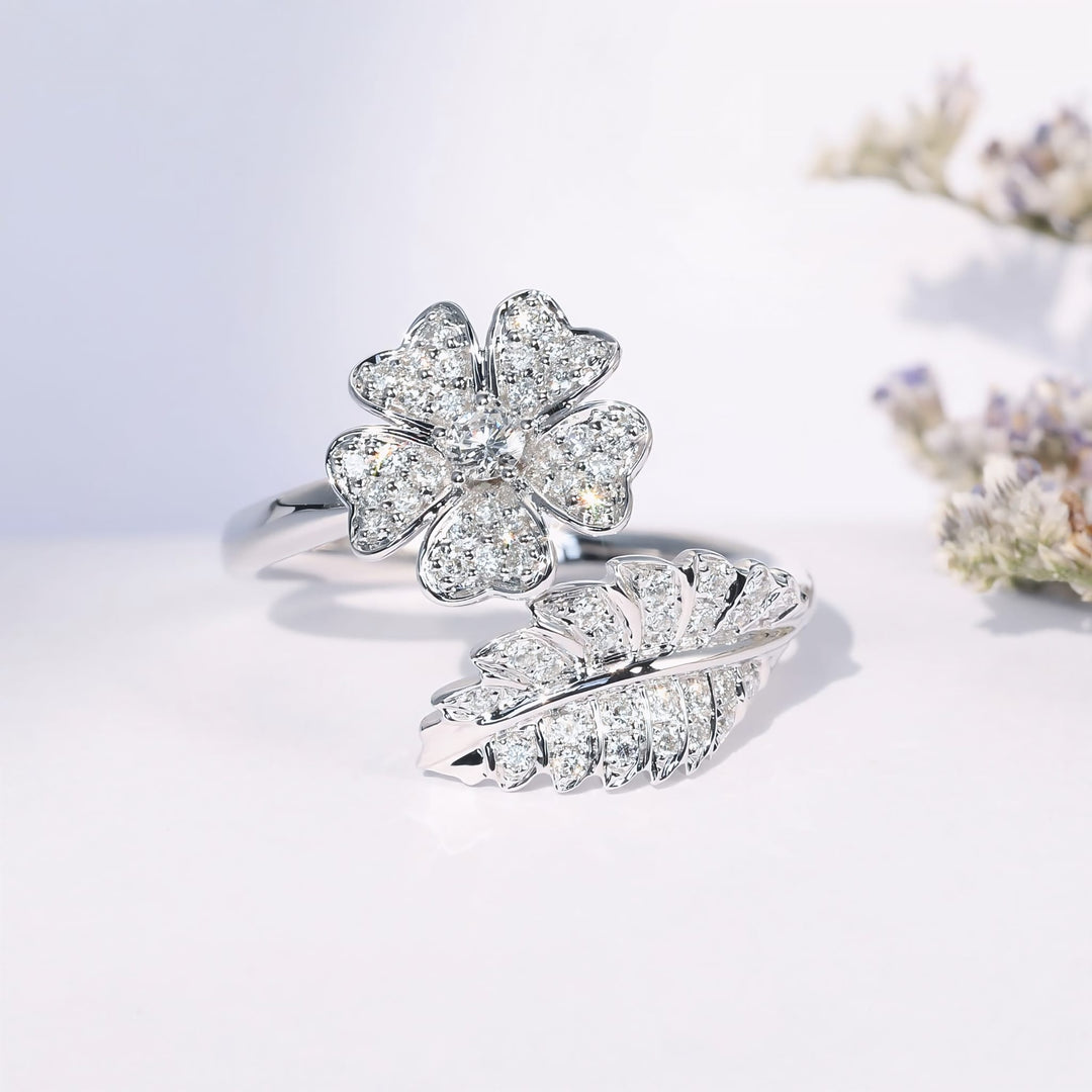 Flower Bloom Zirconia Ring
