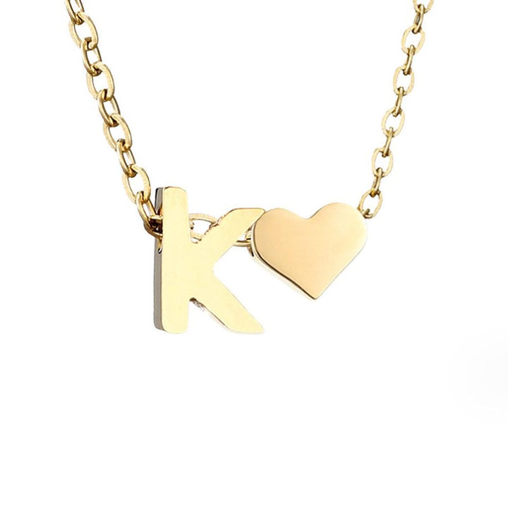 Personalized Gold Initial Heart Necklace