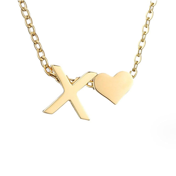 Personalized Gold Initial Heart Necklace